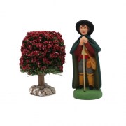 arbre boule fleuri + santon